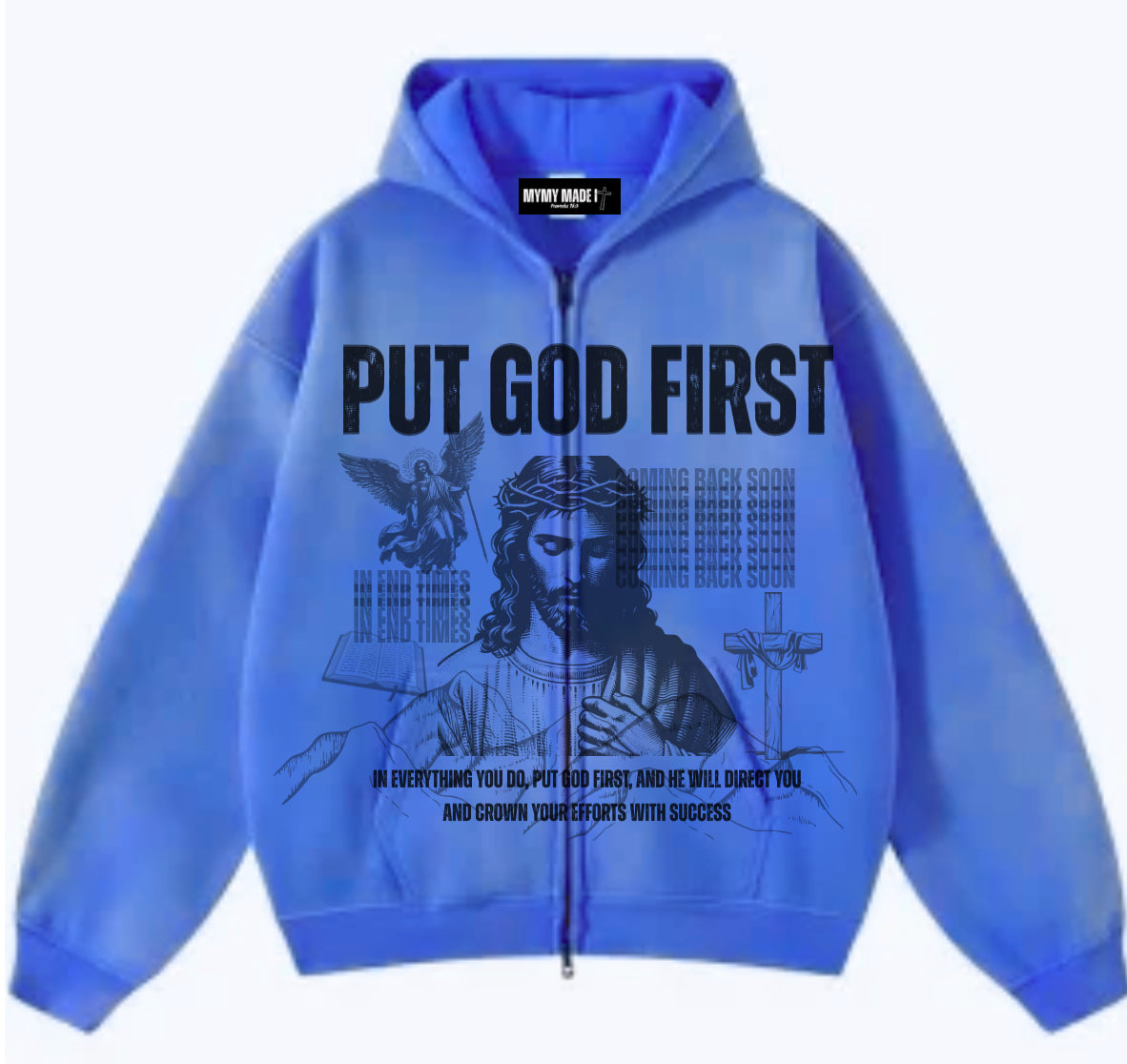 “Put God First” Zip-Up Hoodie
