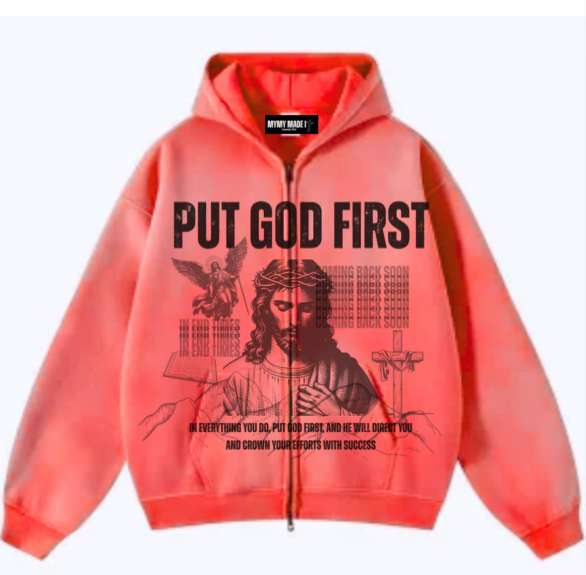 “Put God First” Zip-Up Hoodie
