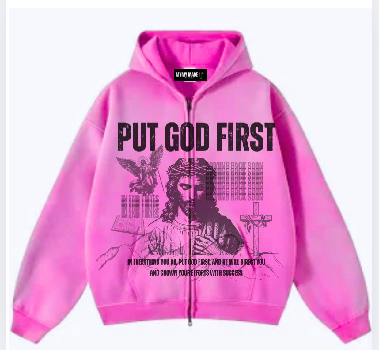 “Put God First” Zip-Up Hoodie
