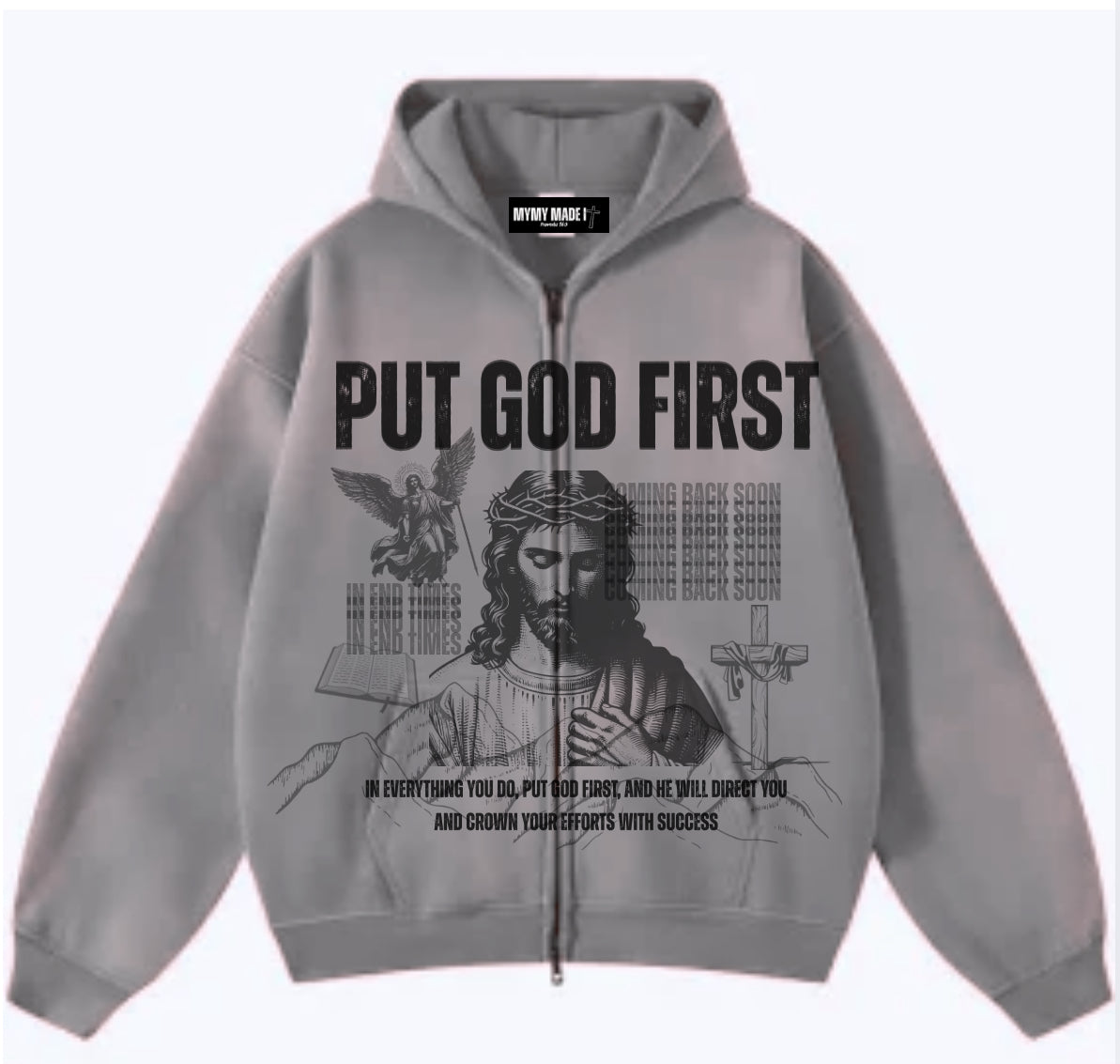 “Put God First” Zip-Up Hoodie